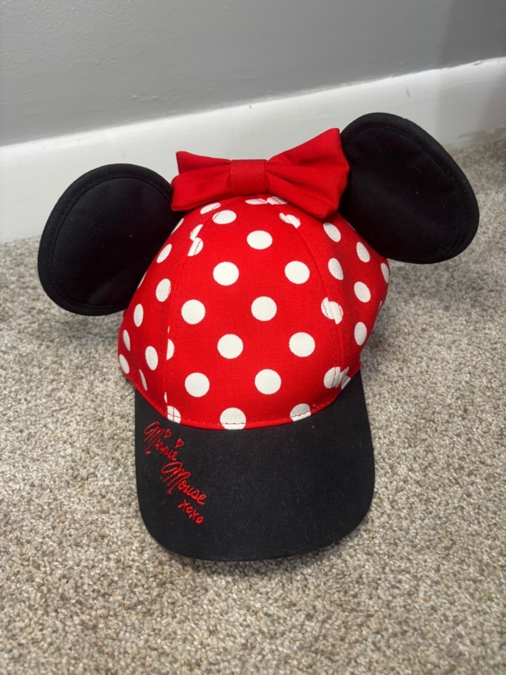 Disney Parks Walt Disney World Minnie Mouse Hat OS Youth Mickey Ears Bow Red
